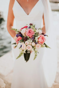Bride holding her wedding bouquet