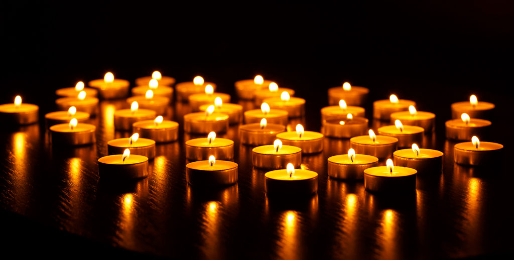 Burning candles with shallow depth of field