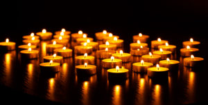 Burning candles with shallow depth of field
