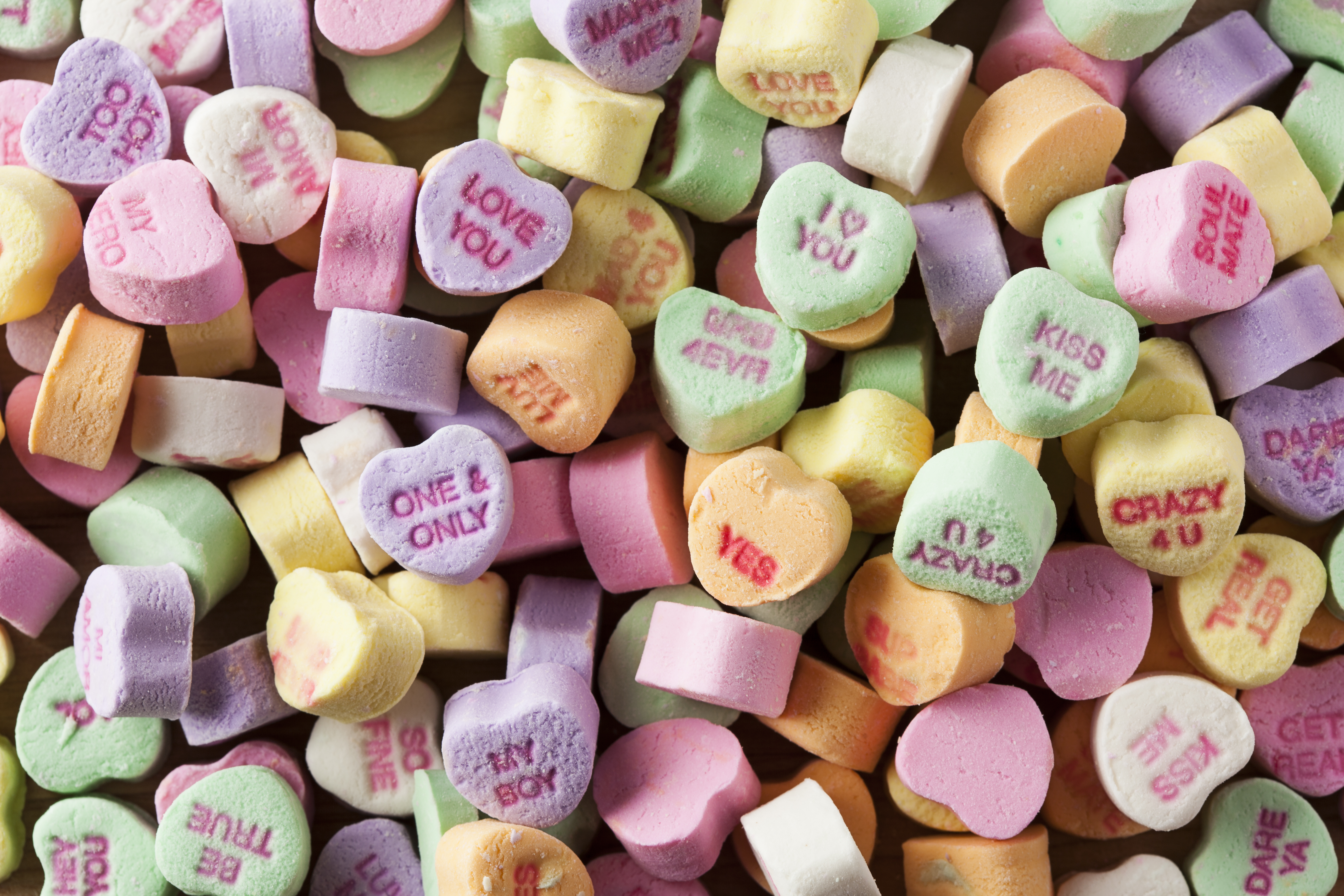 Colorful Conversation Hearts Candy