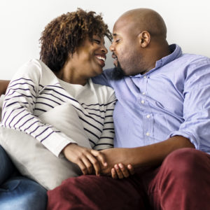 Couple having a romantic and happy time together