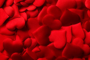 Red hearts background