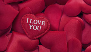 romantic background with hearts
