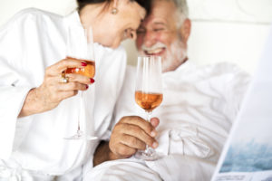 Senior couple toasting