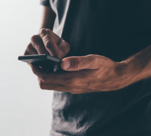 Texting on mobile phone
