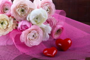 Wedding bouquet with hearts