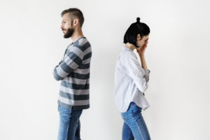 White couple having an argument