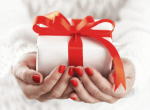 Small gift box in hands