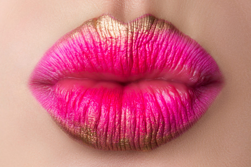 Woman lips blowing a kiss