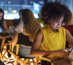 Young adult on a smartphone